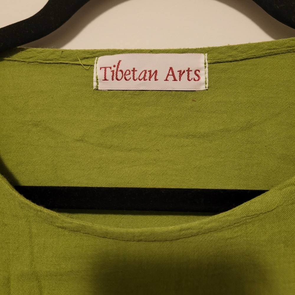 Vintage Tiebetan Arts Boho Relaxed Blouse Size Medium - Picture 3 of 8
